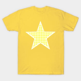 Yellow and White Gingham Star T-Shirt